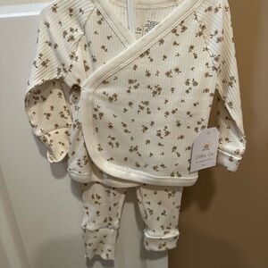 Little Co. Cream Floral Kids Matching Set